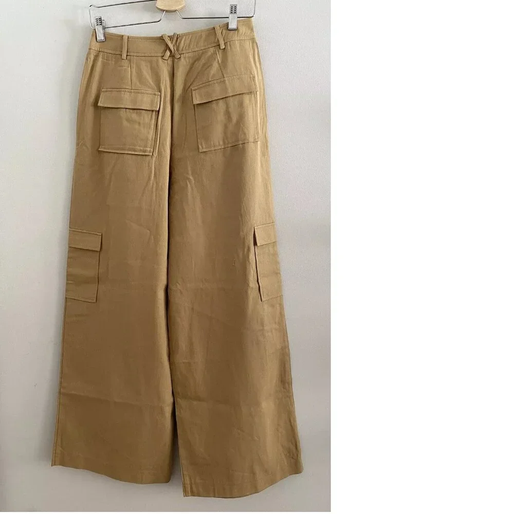 By Anthropologie Avec Les Filles Pleated Cargo Trousers size 8 khaki new - Picture 6 of 7